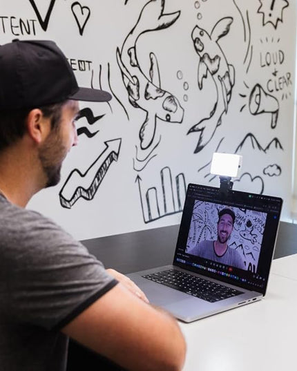 Lume Cube Video Conference Lighting Kit | Live Streaming, Video Conferencing, Remote Working | Lighting Accessory for Laptop, Adjustable Brightness and Color Temperature, Computer Mount Included