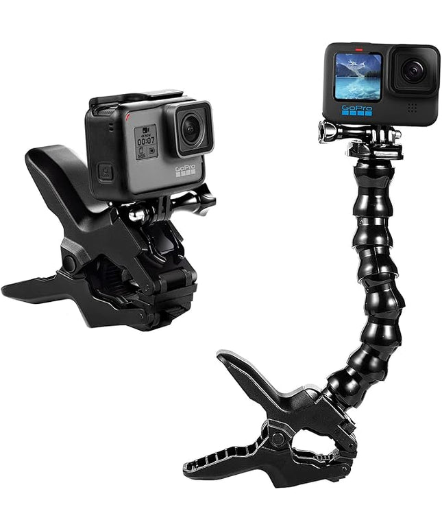Suptig Jaws Flex Clamp Mount Gooseneck Mount for GoPro Hero 13 Hero 12 Hero 11 Hero 10 Hero 9 Hero 8 Hero 7 Hero 6 Hero 5 Hero 4 Session Hero 3+ Hero 3 Akaso EK7000 DJI osmo Arlo Action Camera.