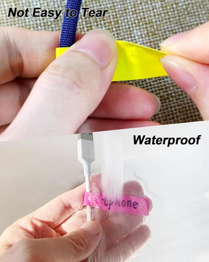 540 Pcs Cable Labels Tags for Cable Management, 9 Colors Cord Paper Ideniication Tags for Electronics, Waterproof Labeling Wire, Self Adhesive Tear Resistant Wire Labels Laser Printer & Handwriting