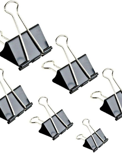 Binder Clips Paper Clamp for Paper-130 Pcs Clips Paper Binder Assorted Sizes (Black)