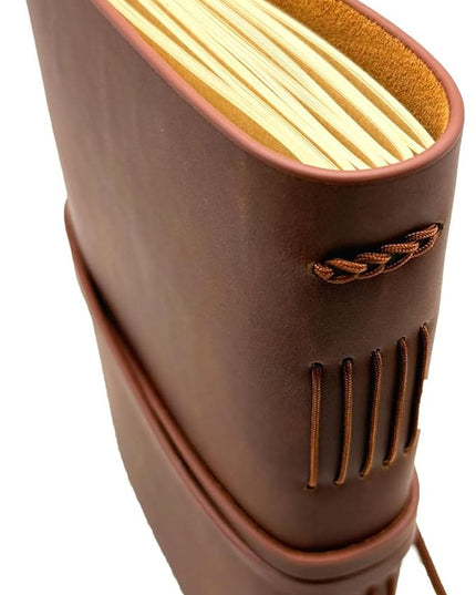 Dark Brown Notebook Journal - Leather Journals for Writing Small Size Diary 5.5x7.5 Inch, Notepad For Women and Man, Gifts,Work,Travel
