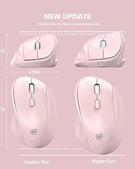 MICROPACK Digitally Yours Ergonomic Wireless Mouse with USB Receiver for PC, Laptop and Desktop, Pink