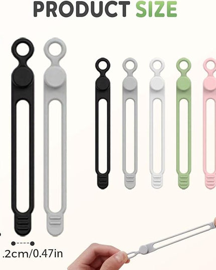 Data Cable Organizer, 2025 New Silicone Cable Ties Cable Management Organizer, 106mm Reusable Cord Organizers, Colorful Wire Organizers for Cords (10)