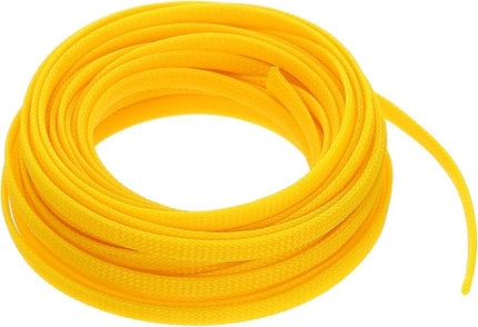 uxcell PET Expandable Sleeving 25ft 1/4" Yellow Cable Management Sleeve Cord Organizer for Wrap Protect Cable