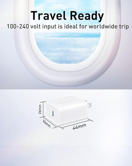 USB C Charger Block 20W, Ocupwei PD 3.0 Fast Charging Wall Charger USBC Power Adapter Type C Brick Cube for iPhone 17/Pro/Pro Max/17 Air/ 16/16 Pro/16 Pro Max/15/Plus/Pro/Pro Max [2 Pack]
