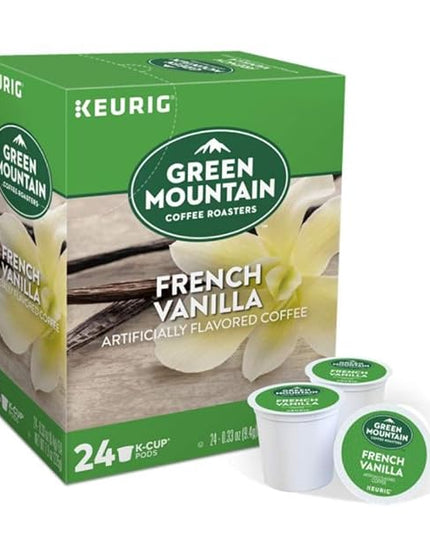 Green Mountain Coffee, French Vanilla, Single-Serve Keurig K-Cup Pods, Light Roast Coffee, 144 Count (6 Boxes of 24 Pods)