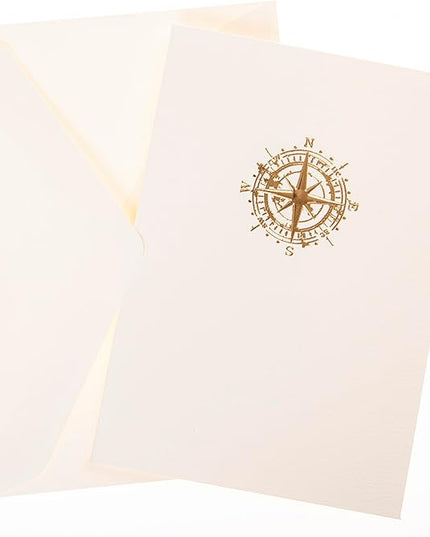 Graphique Box of Cards, Nautica - Includes 10 Cards with Matching Envelopes and Storage Box, Cute Stationery Made of Durable Heavy Cardstock, Cards Measure 3.25" x 4.75", Lpp Nautica (L1541CB)
