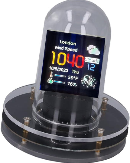 IPS Nixie Tube Clock Simulation, RGB Digital Display, 12/24h Weather Mode, Electronic Album Feature with No Assembly Required, Retro Friends