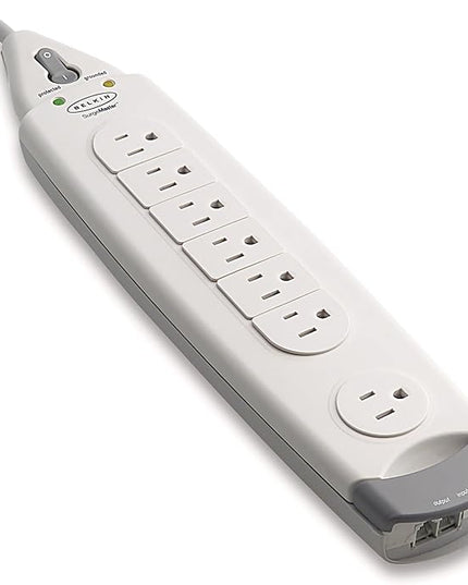 Belkin 7-Outlet SurgeMaster Home Series Power Strip Surge Protector with 12ft Cord, 1060 Joules, White