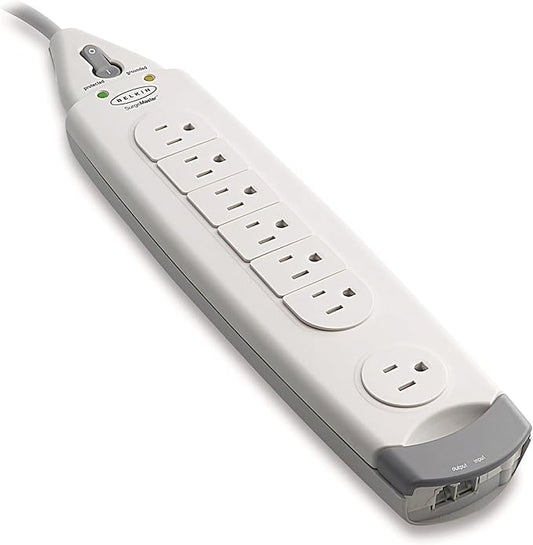 Belkin 7-Outlet SurgeMaster Home Series Power Strip Surge Protector with 12ft Cord, 1060 Joules, White
