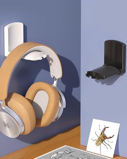 SIROLISA 2-Pack Headphone Stand, Sticky Adhesive Headset Hanger for Universal Gaming Headset Airpods Max Sony Bose Beats(White)