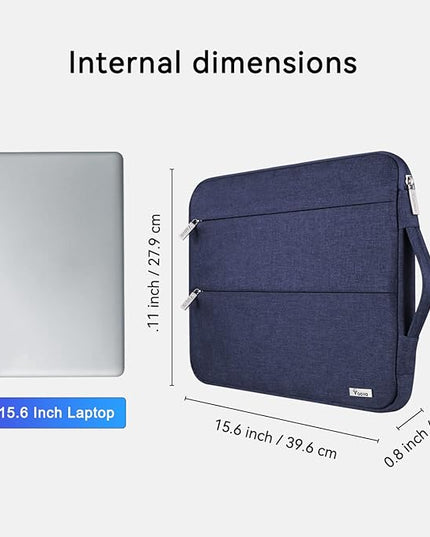 Voova 15.6 16 Inch Laptop Sleeve Case Compatible with MacBook Pro 16 M1/M2/M3/M4 Max 2019-2025, 15.6-16” Hp Lenovo Acer Asus, Waterproof Slim Computer Bag Cover with Handle, Blue