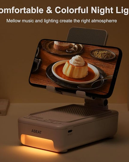 Gifts for Men Him, Cell Phone Stand with Bluetooth Speaker&Led Color Changing Light, Unique Gifts for Women Dad Her Husband, Birthday Gifts for Men