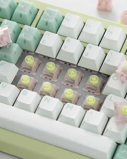 WS BigLucky Keyboard Switches, Mechanical Linear Switches with LED Diffuser 5 Pins Pre Lubed Key Switch for MX Mechanical Keyboard 35Pcs (Light Pink)