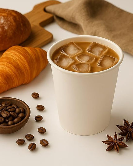 360 Count Pack 12 oz Disposable Paper Coffee Cups, Hot & Cold Drink Cups for Coffee, Tea, Juice, Leak-Proof Food Safe White Paper Cups for Home, Office, Cafes, Travel,