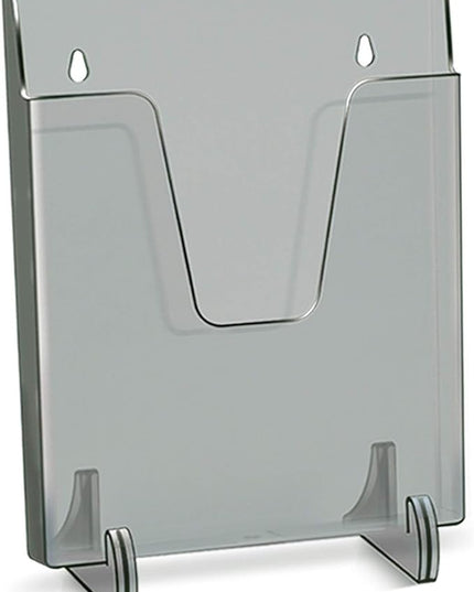 Acrimet Pocket File Holder Vertical Design Brochure Display (for Wall Mount or Countertop Use) (Removable Supports Included) (Letter Size) (Smoke Color)