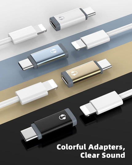 MoKo Lightning to USB C Adapter Audio Only for Apple Earpods with Line Control, Not for Charging/Data Transfer, Lightning to USB C Adapter for iPhone Air 17 16 15 Pro Max Plus, iPad Pro/Air, Gray
