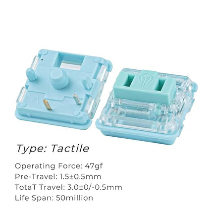 Kailh PG1350 Choc V1 Mechanical Keyboard Switch,Low Profile switches,Chocolate Silent Mechanical Clicky/Linear/Tactile Switches,RGB SMD LED 5-Pin Kailh Switches(Robin-70Pcs