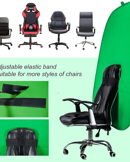 Portable Green Screen Chair, 59 in Greenscreen Backdrop with Stand Double Sided Foldable Green Background, Chroma Key, for Video Chats and Meetings, Photography, Photo Zoom, Streaming Games