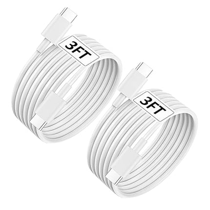 240W USB C Cable, USB C to USB C, C to C Cable Fast Charging for MacBook Pro/MacBook Air, iPad Pro/iPad Air, iPhone 16 Pro Max/ 16 15 Pro/Plus,Samsung,Compatible 140W/100W /65W/45W/35W/20W (2Pack,3ft)