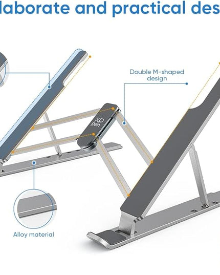 XPPen Drawing Tablet Stand for Desk,Silver Portable Holder for Graphics Tablet&Pen Display, Aluminum Computer Riser Compatible with 10 to 15.6 Inch Laptops and Drawing Tablets,Portable and Adjustable