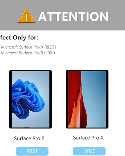 Megoo Surface Pro 8/Pro X 13" HD Tempered Glass Screen Protector, Ultra-Thin & Ultra-Clear, Superior Protection, Silky Smooth & Extremely Sensitive, 2 Pack
