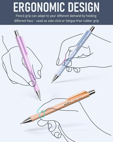 Nicpro 8 Pack Pastel Mechanical Pencil 0.5mm, Cute Fast Click Mechanical Pencils Set with 480PCS HB Lead Refills, 3 Erasers with Case, Aesthetic School Supplies for Writing Drawing Sketching
