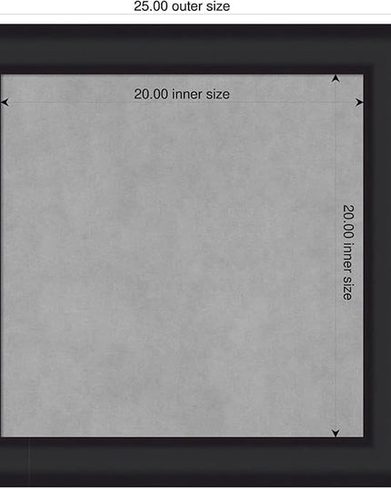 Amanti Art Black Framed Magnetic Board 25x25 Medium Vision Board for use with Magnets, 100% Metal Sheet to Display Items as Office Decor or for Home Organization in mudroom, Kitchen or Kids Room