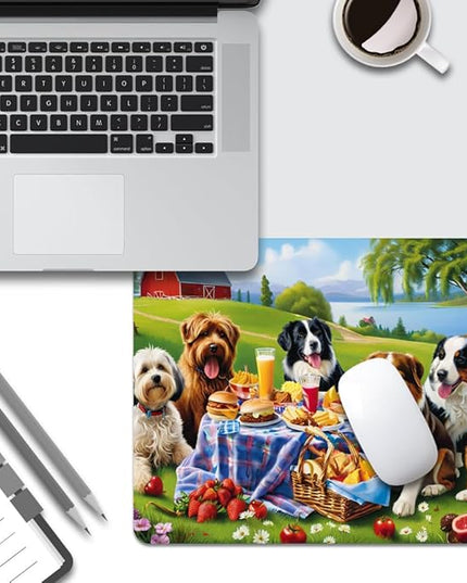 Dog Party Square Mouse pad, Texture, Waterproof, Anti Slip Rubber Base, Computer Mouse pad, Laptop Mouse pad