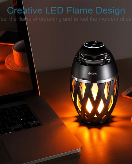 Led Flame Speaker, Torch Atmosphere Bluetooth Speakers&Outdoor Portable Stereo Speaker with HD Audio and Enhanced Bass,LED flickers Warm Yellow Lights BT4.2 for iPhone/iPad/Android