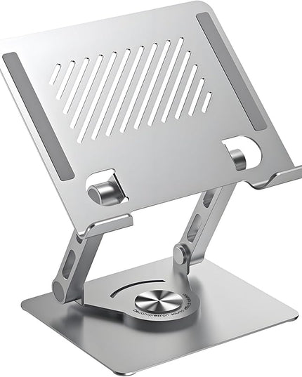 GuaziV 360° Rotating Tablet Stand - Adjustable iPad Tablet Holder for Desk, Foldable iPad Swivel Stand for Home & Office (Argent Silver)