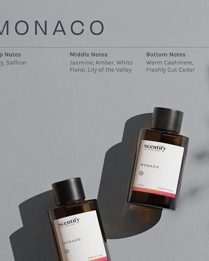 Scentify Monaco Aroma Oil Refill Scent for Oil Diffusers - Saffron, Jasmine, Amber, Cedar Scents - Luxurious Relaxing Aromatherapy Diffuser Fragrance 100ml, 3.38 oz
