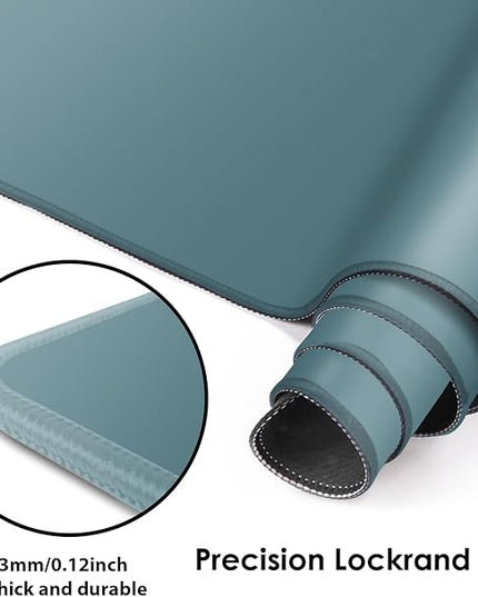 Galdas Gaming Mouse Pad XXL XL Large Long Extended Big Mousepad Non-Slip Rubber Keyboard Mouse Pad with Stitched Edges for Laptop Home Office (31.5x11.8x0.08 Inch) -Blue Grey