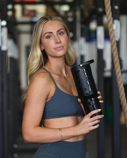 HydroJug Sport - Stainless Steel Tumbler with Straw, Vacuum Insulated, 40oz Leakproof Water Bottle, Ergonomic Design, Reusable, Dishwasher Safe, Rubber Base, Durable for Gym or Outdoors, Black Leopard