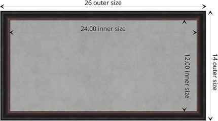 Amanti Art Black Framed Magnetic Board 14x26 Small Vision Board for use with Magnets, 100% Metal Sheet to Display Items as Office Decor or for Home Organization in mudroom, Kitchen or Kids Room