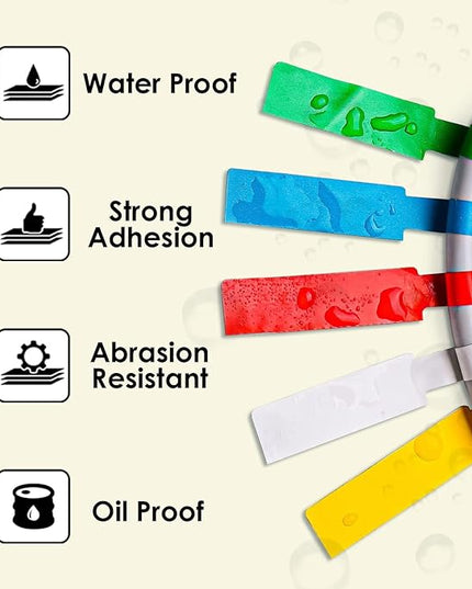 Phomemo D30 Cable Labels Colorful Waterproof Wire Cord Labels, (12.5mm X 74mm) 65 Labels/Roll, Tags Stickers Tear Resistant Flexible, Phomemo d30 Label Tape -Black on Blue Paper, 3 Roll