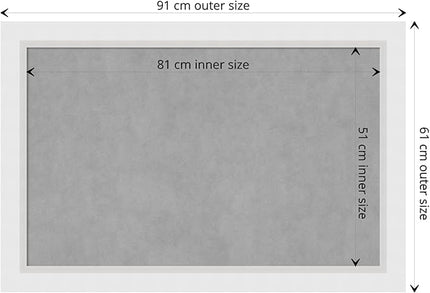Amanti Art White Framed Magnetic Board 24x36 Large Vision Board for use with Magnets, 100% Metal Sheet to Display Items as Office Decor or for Home Organization in mudroom, Kitchen or Kids Room