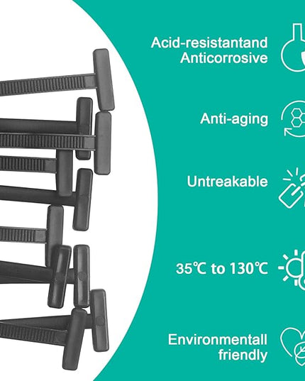 50Pcs Nylon Universal Cable Tie Buckle - New Multifunctional Nylon Zip Ties, Heavy Duty Plastic Rivet T Zip Ties Style, for Daily Maintenance and Fixing of Automobiles