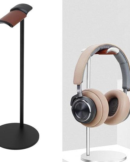 Jectse Headphone Stand, Aluminum Alloy Headset Holder with Soft Top and 10cm Solid Base, for Home Studio Desktop Organization (Black)
