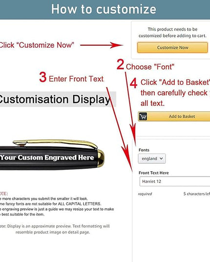 Ancolo Personalized Business Pens - Black Ink with 10 Extras Refills 5 Gift Boxed - Custom with Your Name or Message, Perfect for Students/Teacher/Manager/Lawyer/Professor 5PCS/Pack