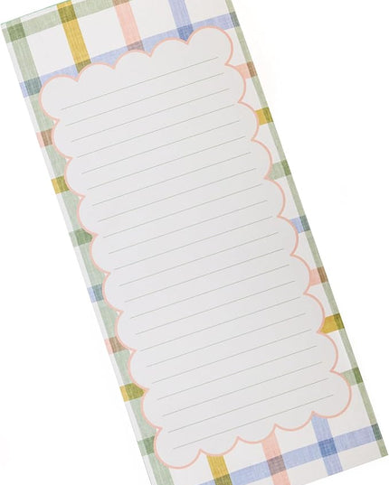 Graphique Plaid Magnetic Notepad, 100 Tear-Away Sheets for Grocery, Shopping & To-Do Lists, Writing Pad for Fridge, Kitchen, Office