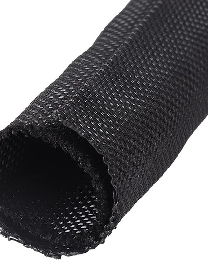 Sonoreboom Black-Braided-Wire-Loom, Mesh Woven Self Wrap Split Sleeving for Automotive Wires/Audio Video Cable/Multi-Cable Strings (1" - 16 Feet)