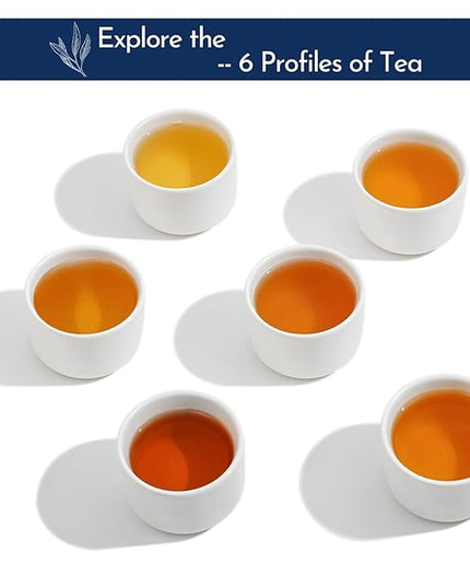 Rinatea Tea Gift Set - West Mt. Tea Selection-Tea Bag Sampler Variety Pack - Includes 6 Rich Flavors, 30 Tea Bags - Natural Loose Leaf Tea Sampler Gift Box for Tea Lovers