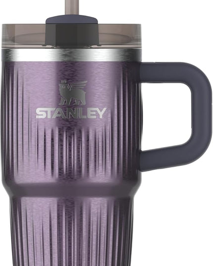 STANLEY Quencher H2.0 Tumbler with Handle and Straw 20 oz | Flowstate 3-Position Lid | Cup Holder Compatible for Travel | Insulated Stainless Steel Cup | BPA-Free | Fluted Wisteria Shine