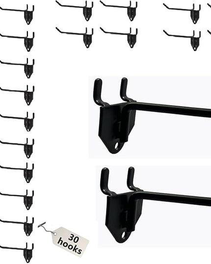 Eastern Tree 30 Packs 4" Metal Pegboard Hooks, Standard Hooks is Fit to Standing Pegboard Display and Pegboard Panels