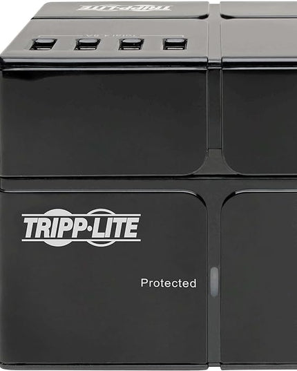 Tripp Lite 3 Outlet Surge Protector with USB, Detachable Wall Outlet Surge Protector, 6 USB Ports, 6 ft. Cord, 540 Joules, Black, TLP366CUBEUSBB