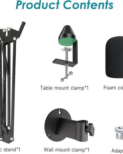 YOUSHARES Razer Seiren X Wall Mount Boom Arm - Wall Mount Microphone Holder for Razer Seiren X Mic, Vertical Surface Mount and Freely Swiveling Metal Wall Mount Clip Suitable for Saves the Desk Space