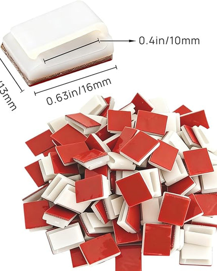 120PCS LED Strip Light Clips, Self-Adhesive Mounting Clips & Mini Cable Clips for 6mm/8mm/10mm Wide Strip Lights, Adhesive Wire Clips Wall Holder for 3528/5050/2835 SMD, Cable Management Solution