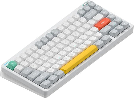 nuphy Halo75 V2 Mechancial Gaming Kyeboard,75% Wireless Hot Swappable Bluetooth Keyboard,83 Kyes RGB Backlit Keyboard,Support Bluetooth/2.4GHz/USB-C (White, Lemon (55gf))