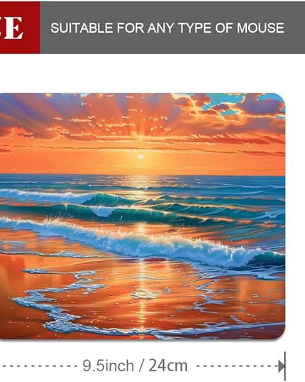 sea Wave Square Mouse pad, Texture, Waterproof, Anti Slip Rubber Base, Computer Mouse pad, Laptop Mouse pad